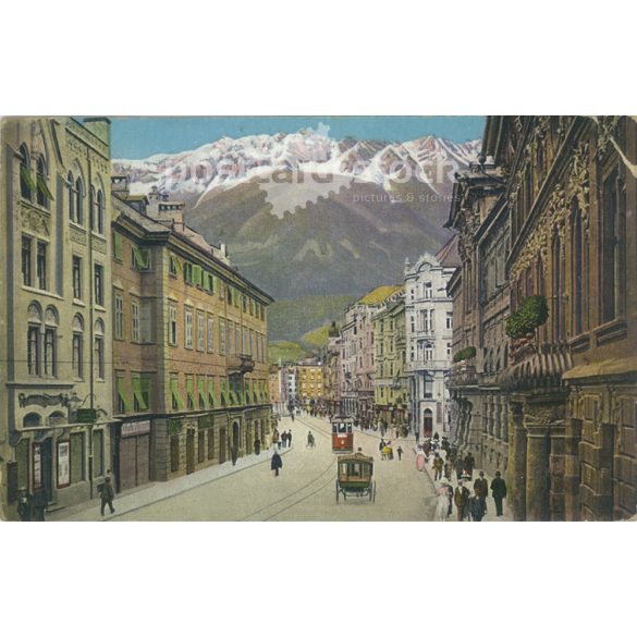 1938 – Innsbruck. Mária Terézia utca. Színezett fotólap, képeslap. (2791031)