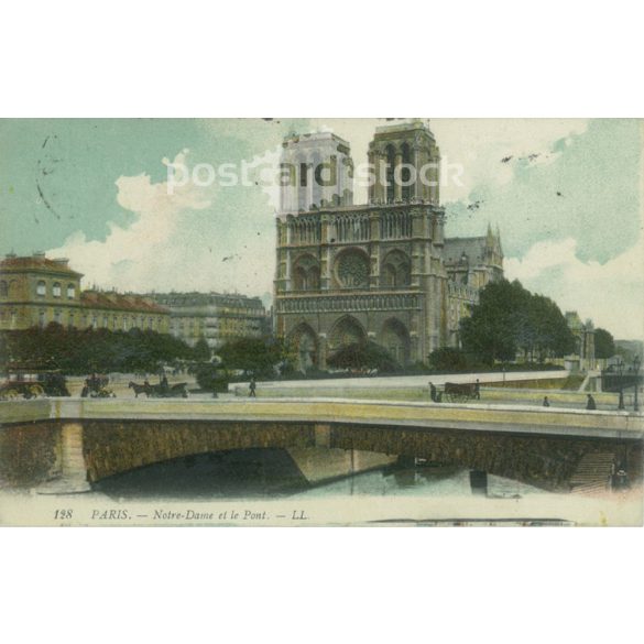 1911 – Párizs. Notre Dame. Színezett fotólap, képeslap. (2791037)