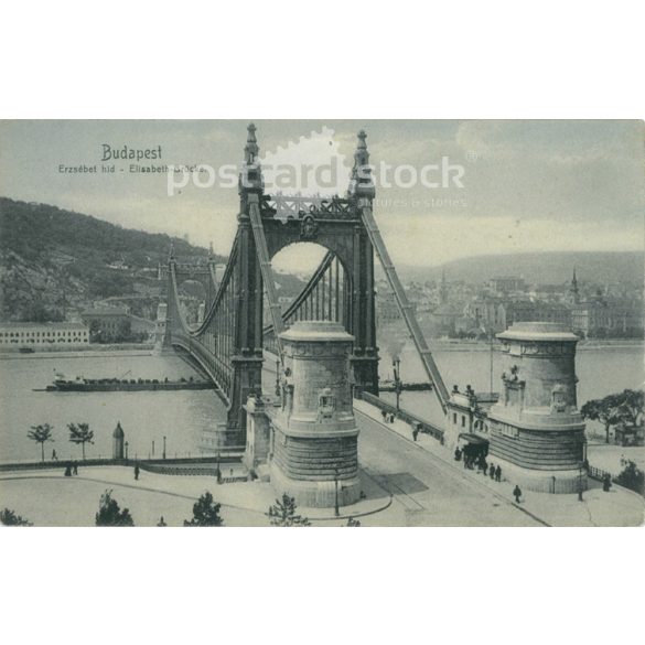 1910 – Budapest. Erzsébet híd. Fotólap, képeslap. (2791039)