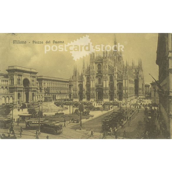 1912 – Milánó. Piazza del Duomo. Fotólap, képeslap. (2791050)