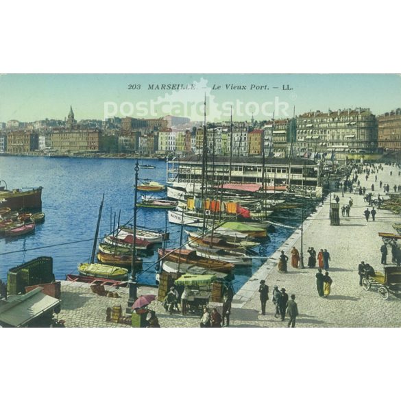 Marseille. A régi kikötő. Színezett fotólap, képeslap. (2791065)