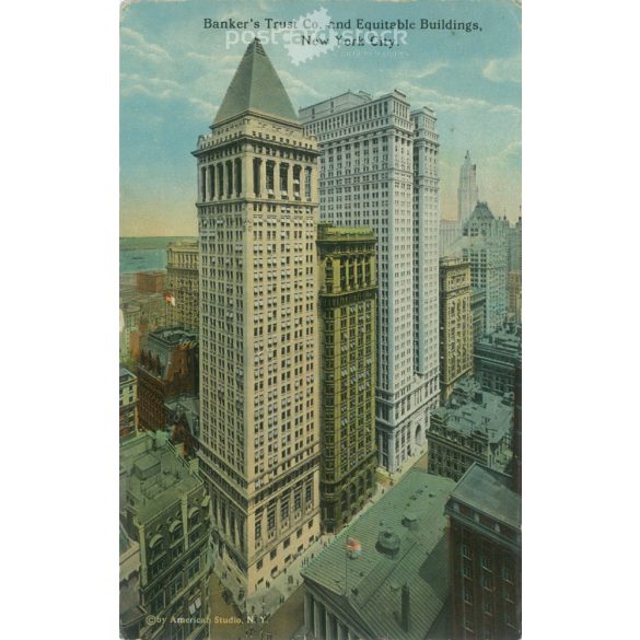 1915 – Bankers Trust Co. and Equitable Buildings. New York City. Színezett fotólap, képeslap. (2791136)