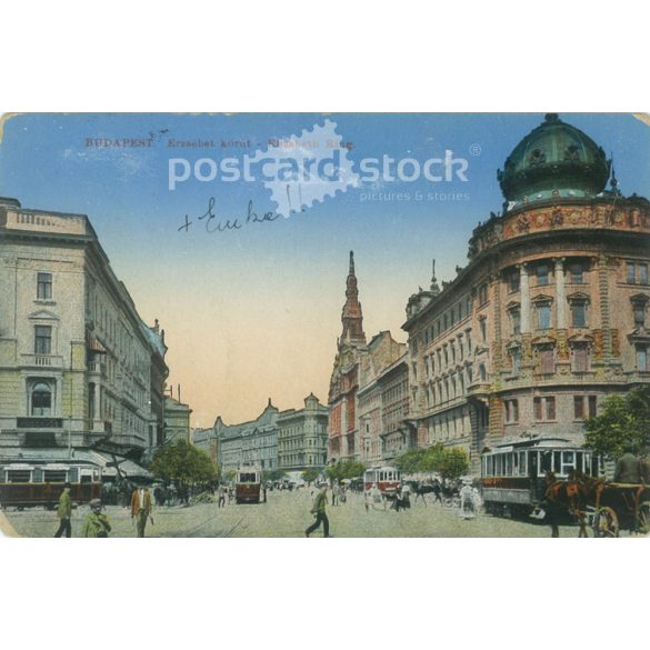 1915 – Budapest. Erzsébet körút. Színezett fotólap, képeslap. (2791163)