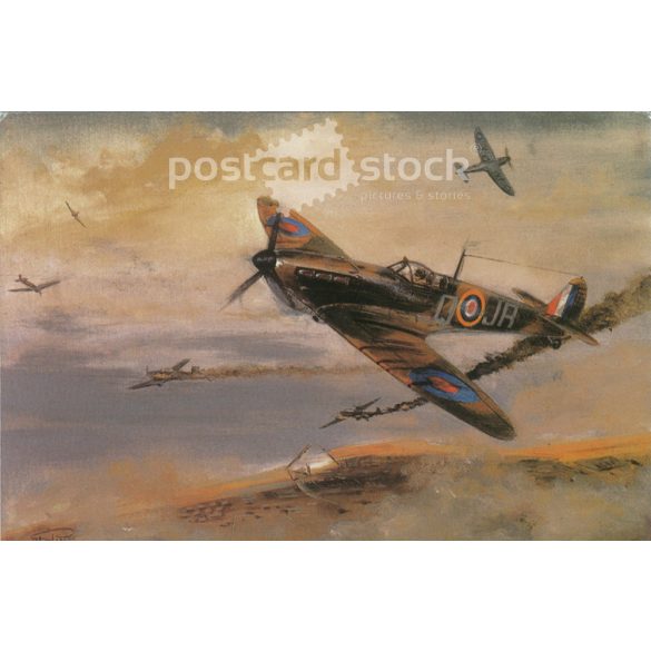 Spitfires Dunkirk felett 1940. Színezett fotólap, képeslap. (2791220)