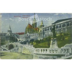   1917 – Budapest. Halászbástya. Színezett fotólap, képeslap. (2791229)