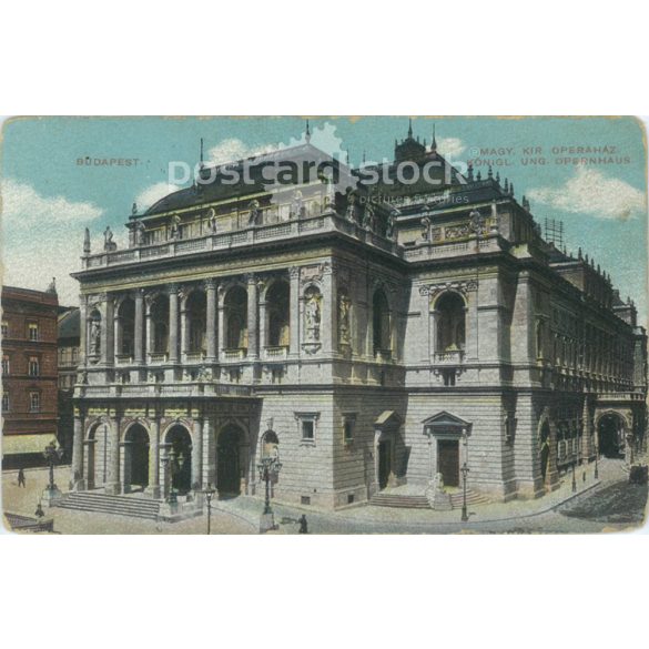 1913 – Budapest. Magyar Királyi Operaház. Színezett fotólap, képeslap. (2791235)