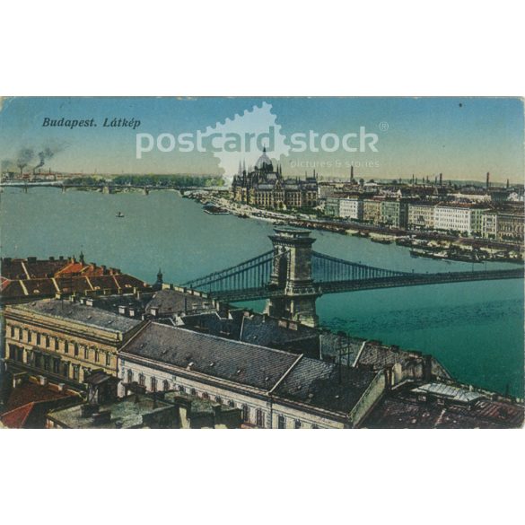 1911 – Budapest. Látkép. Színezett fotólap, képeslap. (2791240)