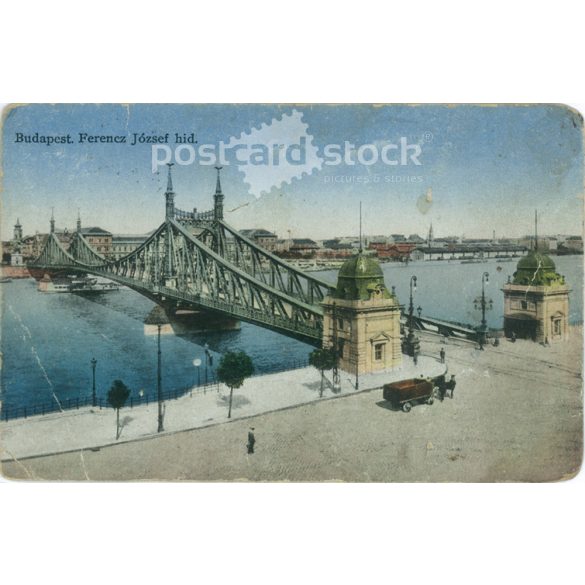 Budapest. Ferencz József híd. Ma Szabadság híd. Színezett fotólap, képeslap. (2791246)