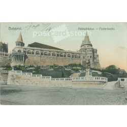   1908 – Budapest. Halászbástya.  Színezett fotólap, képeslap. (2791285)