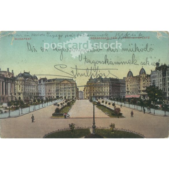 1912 – Budapest. Szabadság tér. Színezett fotólap, képeslap. (2791322)