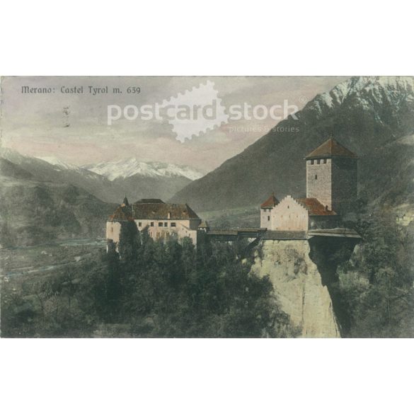 1934 – Merano kastély Tirol. Színezett fotólap, képeslap. (2791373)