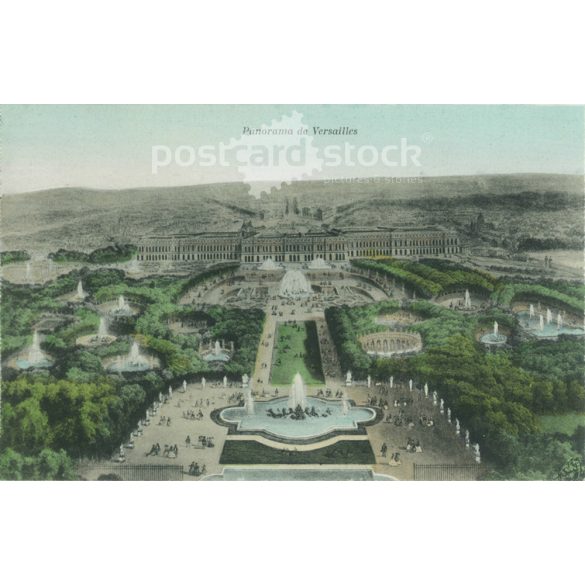 1906 – Versailles-i panoráma. Színezett fotólap, képeslap. (2791383)