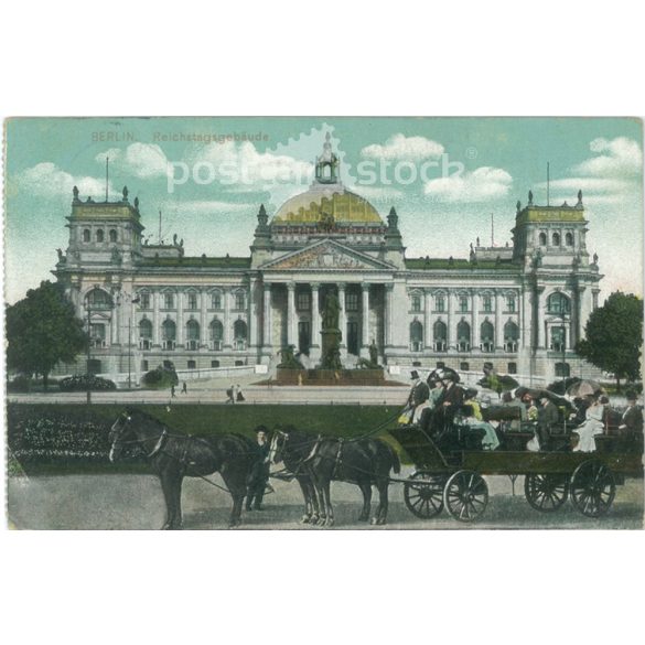 1911 – Berlin. A Reichstag épülete. Színezett fotólap, képeslap. (2791393