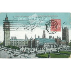   1911 – A Parlament és a Westminster apátság épületei, London. Színezett fotólap, képeslap. (2791462)