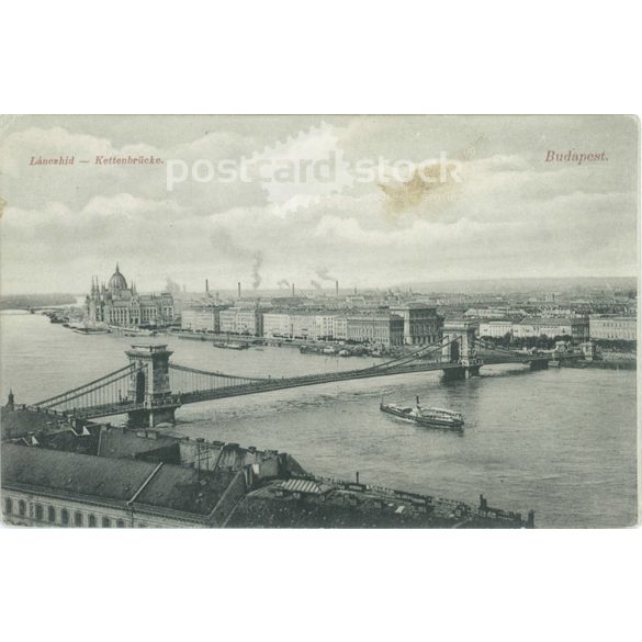 1904 – Lánchíd. Budapest. Fotólap, képeslap. (2791469)