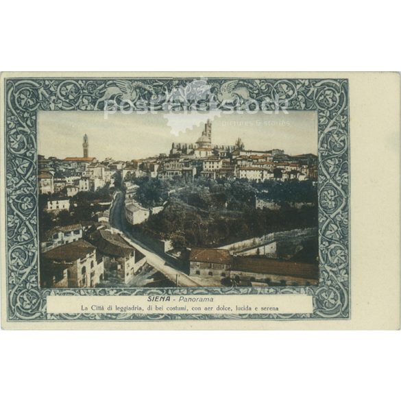 1928 – Siena. Látkép. Színezett fotólap, képeslap. (2791484)