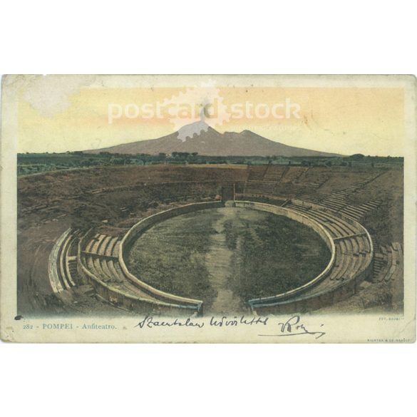 1903 – Pompeii amfiteátrum. Színezett fotólap, képeslap. (2791573)