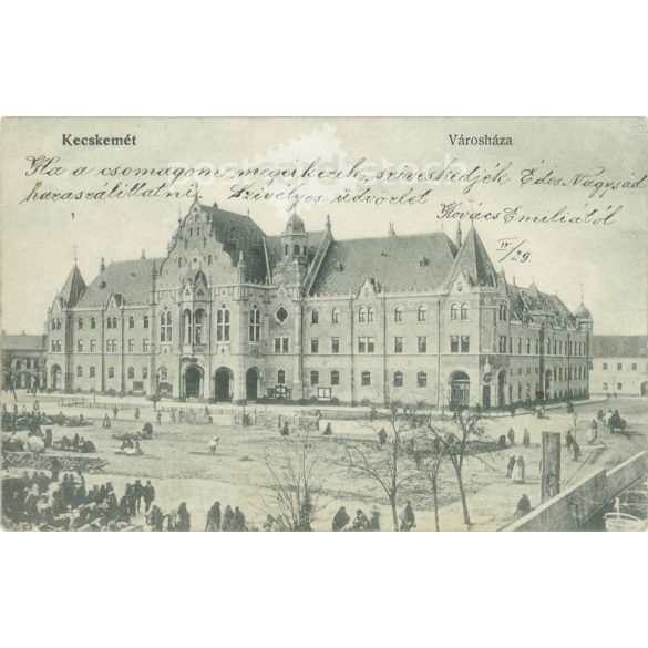 1905 – Kecskemét. Városháza. Fekete-fehér fotólap, képeslap. (2791607)