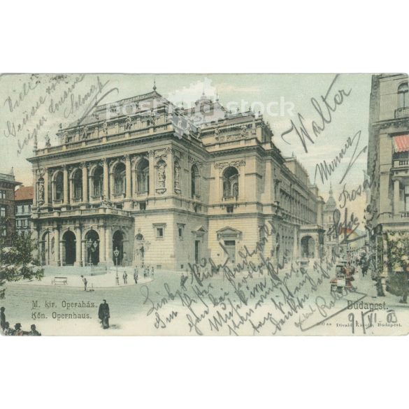 1903 – Budapest. Operaház. Színezett fotólap, képeslap. (2791618)