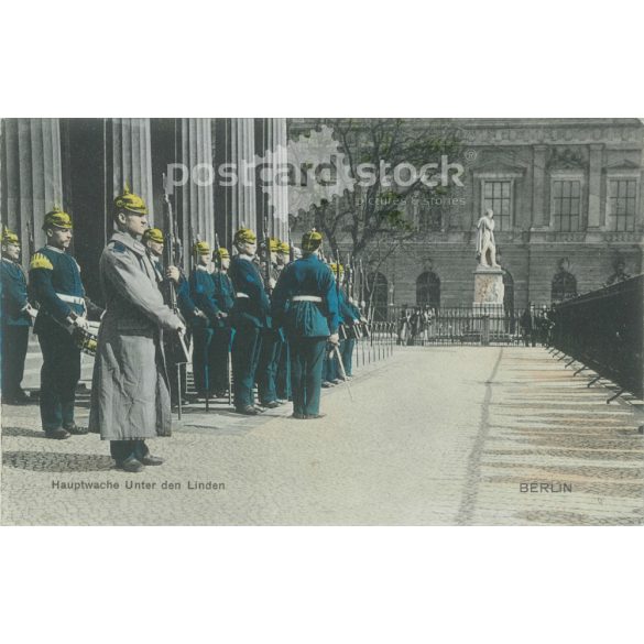 Berlin. Hauptwache Unter den Linden. Színezett fotólap, képeslap. (2791753)