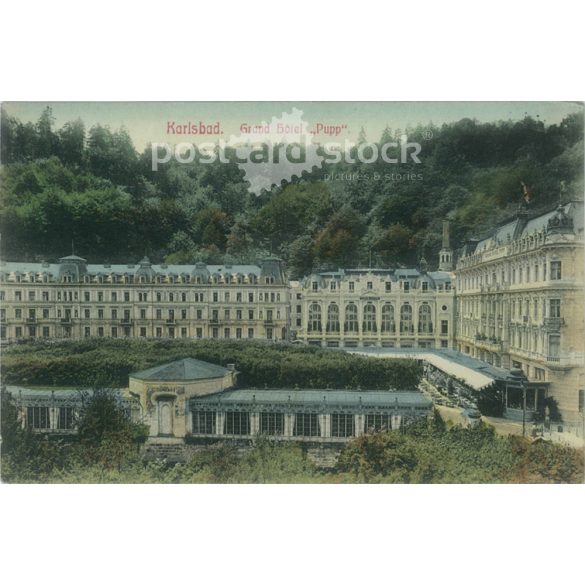 1911 – Karlsbad, Grand Hotel „ Pupp”. Csehország. Színezett fotólap, üdvözlőlap. (2791884)