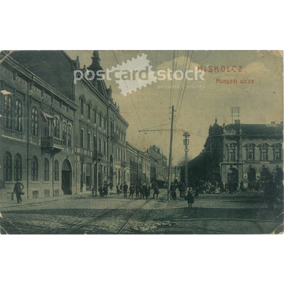 1908 – Miskolc. Hunyadi utca. Színezett fotólap, képeslap. (2792095)