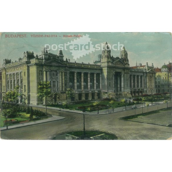 1908 – Budapest, Tőzsde-palota. Színezett fotólap, képeslap. (2792131)