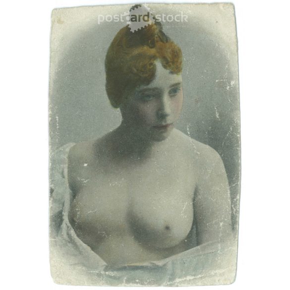 1920-as évek eleje.  Erotikus fotó. Színezett fotólap, reprodukció. (2792154)