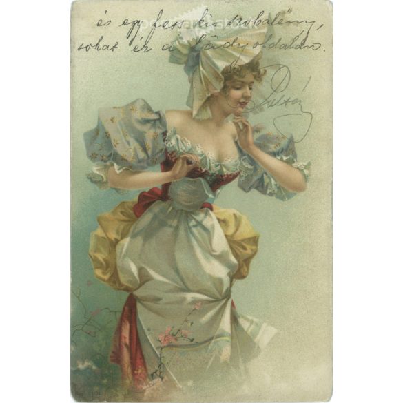 1913 – Romantikus régi képeslap. Litografált illusztrációval. (2792359)