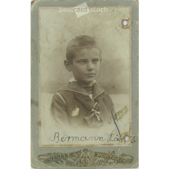 1900-as évek eleje. Bermann László műtermi fotója. Régi fotó / Vizitkártya / CDV fotó. (2792398)