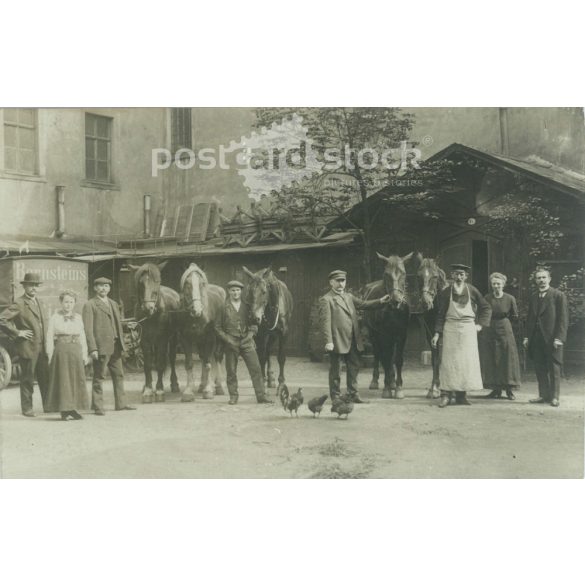 1930-as évek. Németország. Lóvásár. Eredeti papírkép, régi képeslap, fotólap. (2792449)