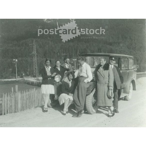 1929. Németország. Autós kiránduláson. A képet a Foto Regal műterem készítette. Fekete-fehér eredeti papírkép, régi fotó.  (2792467)