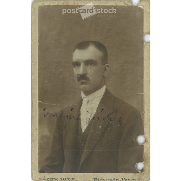 1916 – Szabáry János igazolvány fotója. Régi fotó, vizitkártya, CDV fotó. (2792604)