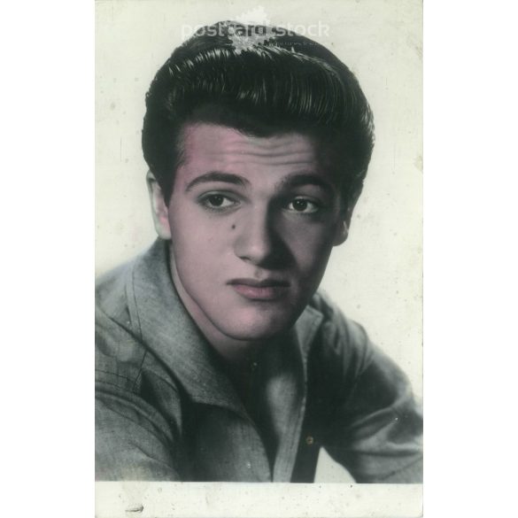 Tommy Sands amerikai popzenei énekes és színész. Eredeti papírkép. Régi fotó. Színezett fotólap, régi képeslap. (2792614)