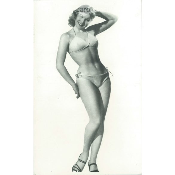 Francoise Arnoul francia színésznő. Eredeti papírkép. Régi fotó. Fekete-fehér fotólap, régi képeslap. (2792623)