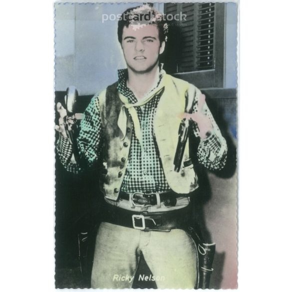 Ricky Nelson amerikai énekes. Eredeti papírkép. Régi fotó. Színezett fotólap, régi képeslap. (2792630)