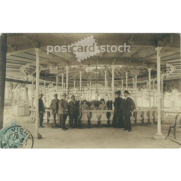 1912. Vishy, Franciaország. Eredeti papírkép. Régi fotó. Fekete-fehér fotólap, régi képeslap. (2792699)