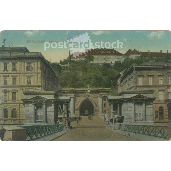 1905 körül. Alagút. Budapest. Eredeti papírkép. Régi fotó. Színezett fotólap, régi képeslap. (2792713)