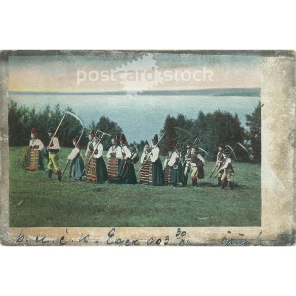 1903 – Aratók. Eger. Eredeti papírkép. Régi fotó. Színezett fotólap, régi képeslap. (2792746)