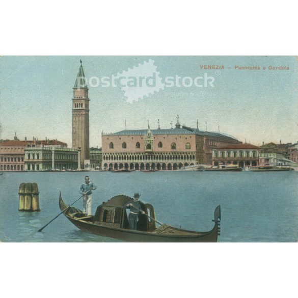 1910 – Velence. Eredeti papírkép. Régi fotó. Színezett fotólap, régi képeslap, nyomat. (2792748)
